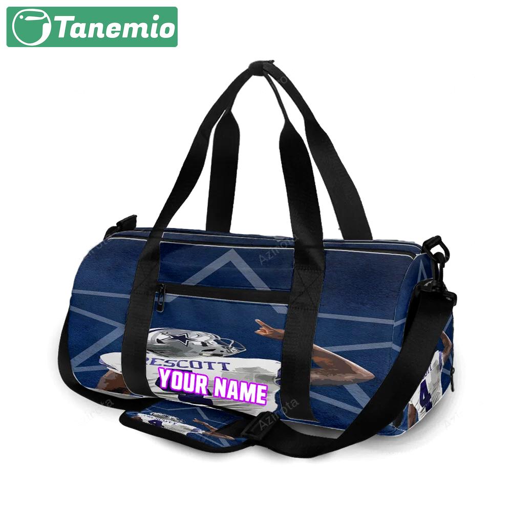 Dallas cowboys prescott back personalized name travel bag gym bag 1887 Travel Bag