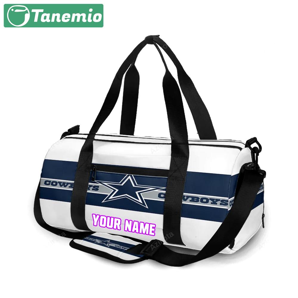 Dallas cowboys star cowboys ribbon personalized name travel bag gym bag 165 Travel Bag