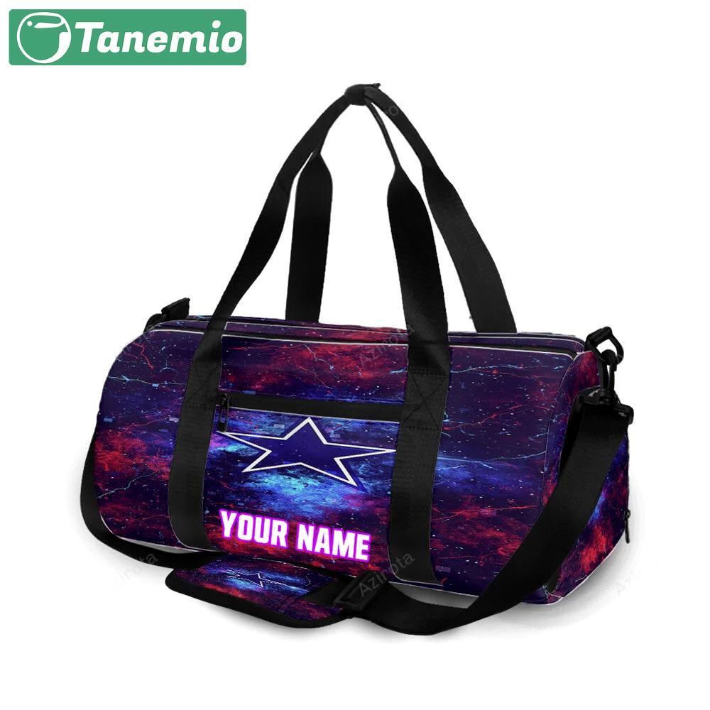 Dallas cowboys star red blue thunder personalized name travel bag gym bag 692 Travel Bag