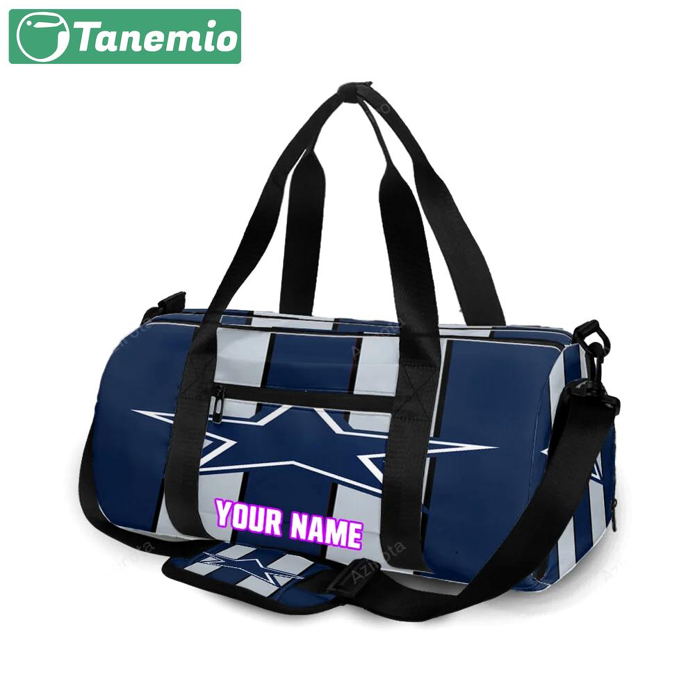 Dallas cowboys star striped navy personalized name travel bag gym bag 337 Travel Bag