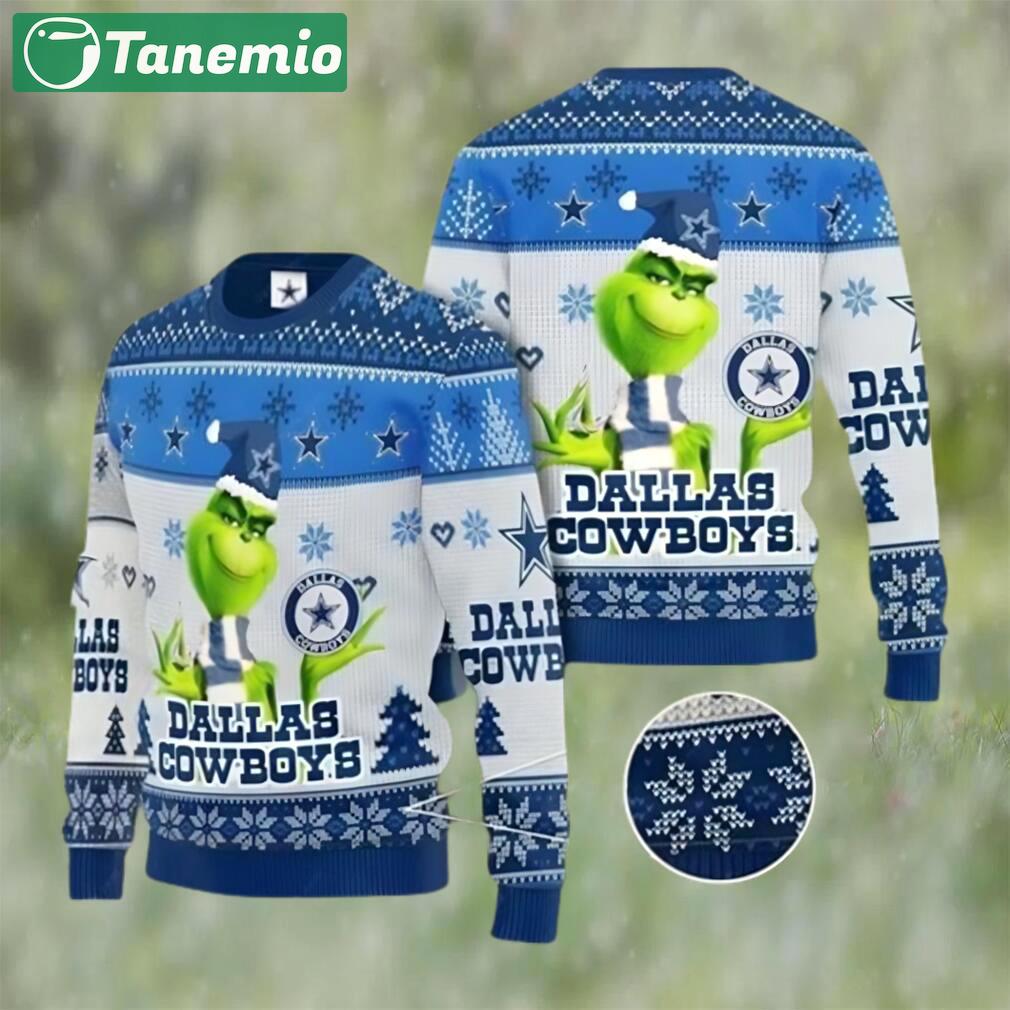 Dallas cowboys ugly sweater grinch dallas cowboys ugly christmas sweater for christmas Christmas Ugly Sweater