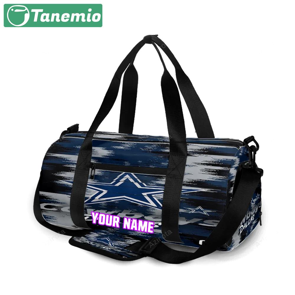 Dallas cowboys zigzag star personalized name travel bag gym bag 1077 Travel Bag