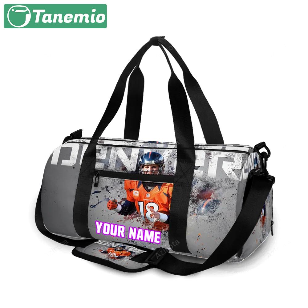 Denver broncos 18 peyton manning v46 personalized name travel bag gym bag 1589 Travel Bag