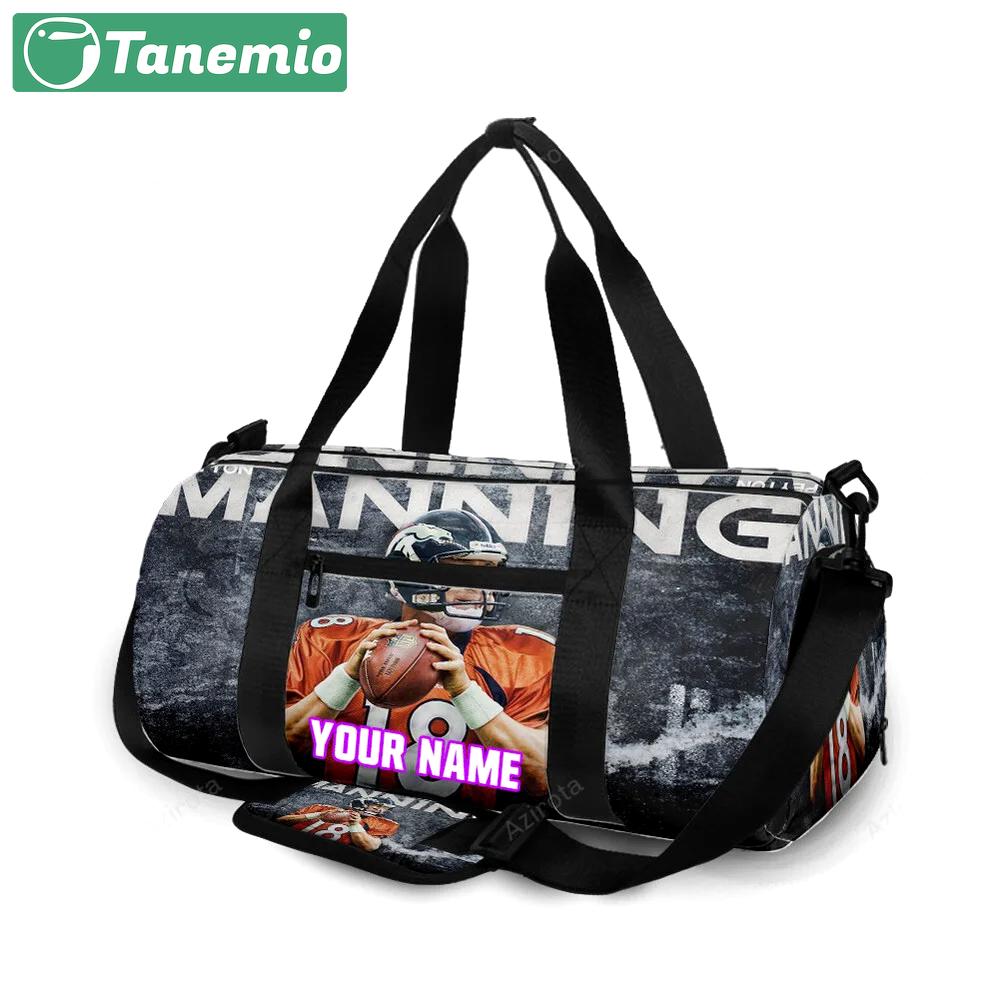 Denver broncos 18 peyton manning v47 personalized name travel bag gym bag 766 Travel Bag