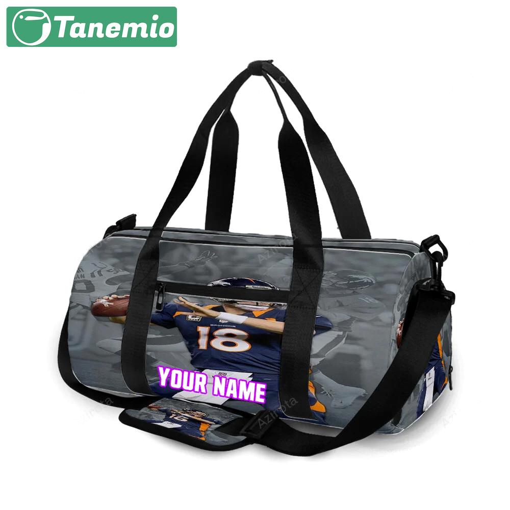 Denver broncos 18 peyton manning v51 personalized name travel bag gym bag 659 Travel Bag