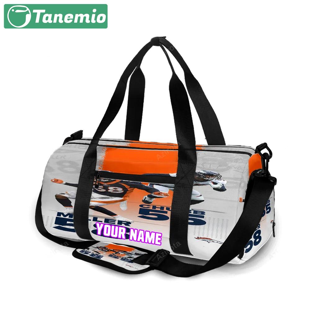 Denver broncos chubb x miller personalized name travel bag gym bag 1334 Travel Bag