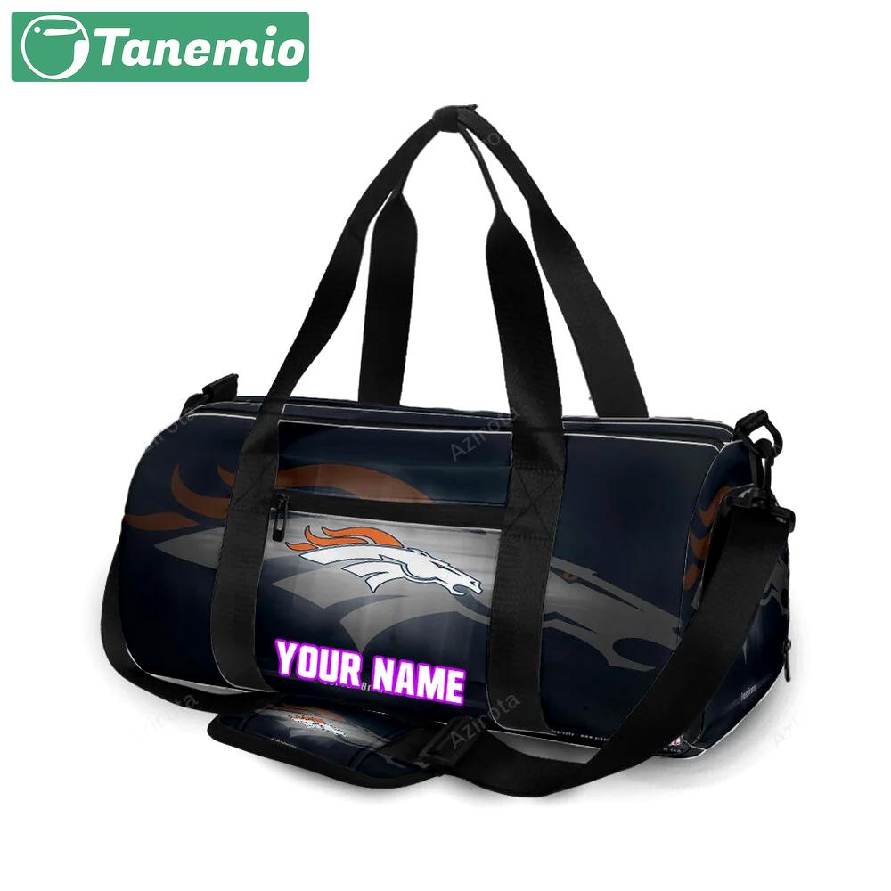 Denver broncos emblem v3 personalized name travel bag gym bag 428 Travel Bag