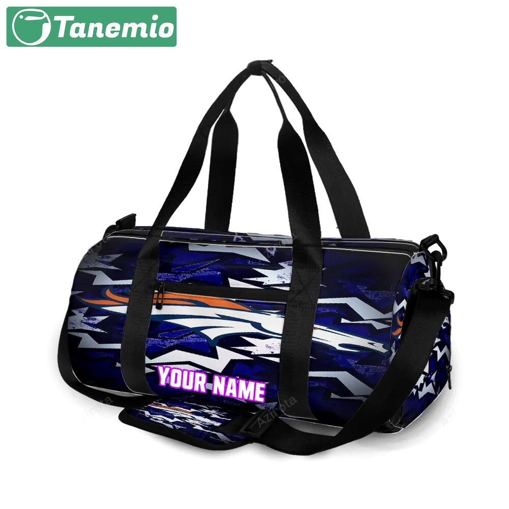 Denver broncos emblem v34 personalized name travel bag gym bag 799 Travel Bag