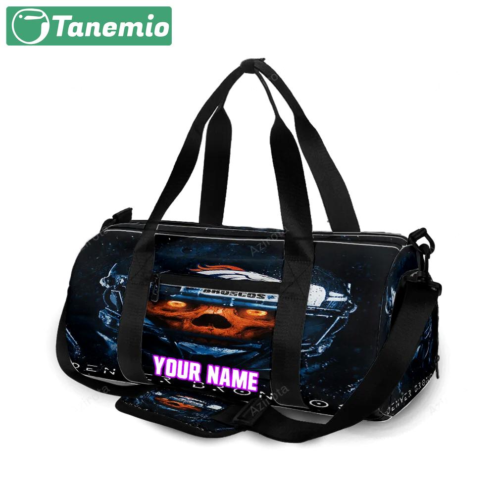 Denver broncos skull v31 personalized name travel bag gym bag 1751 Travel Bag