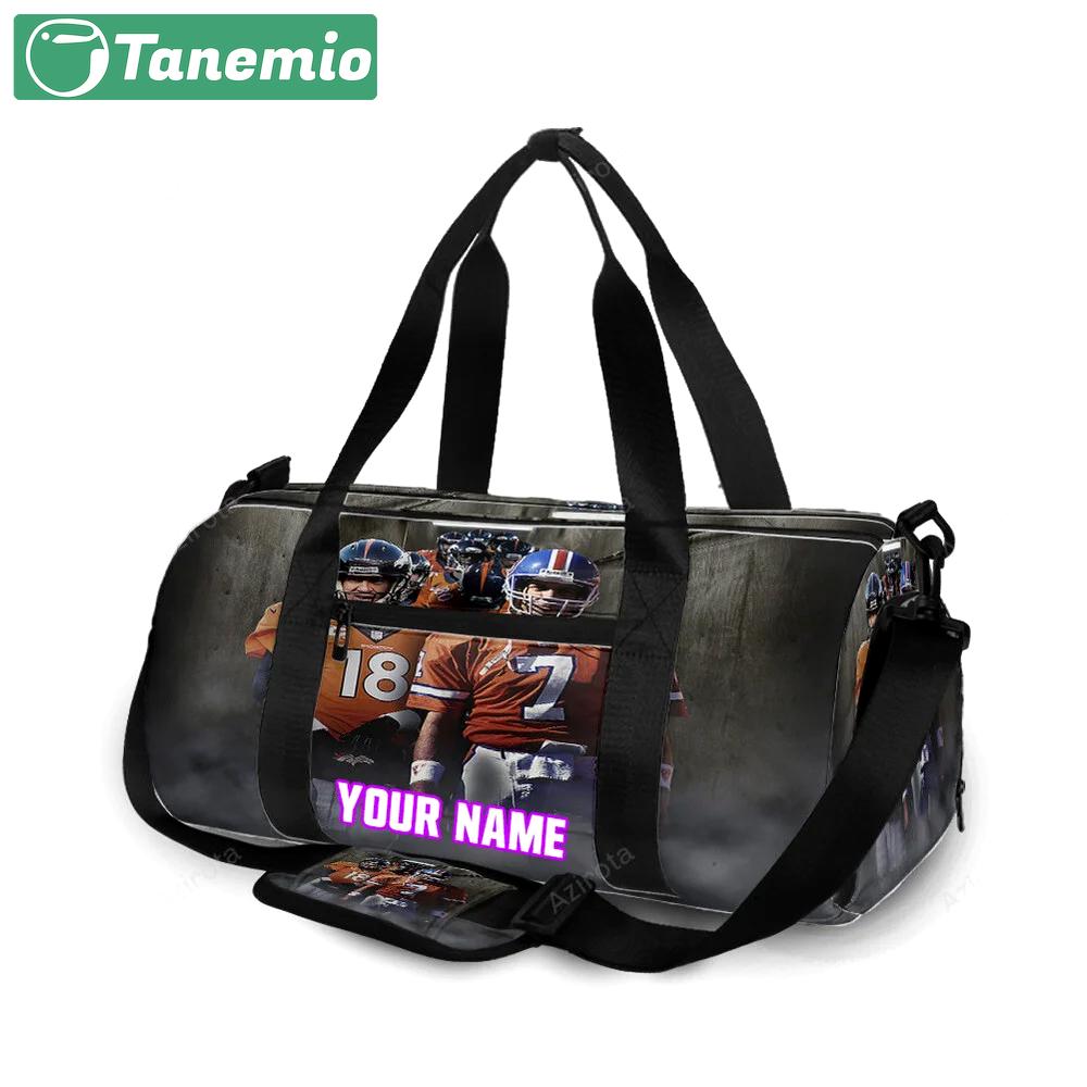 Denver broncos two broncos quarterbacks personalized name travel bag gym bag 1420 Travel Bag