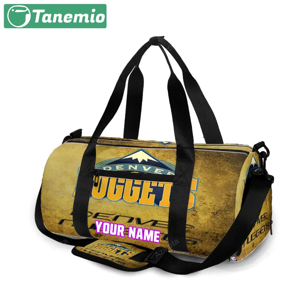 Denver nuggets yellow smoke black personalized name travel bag gym bag 2017 Travel Bag