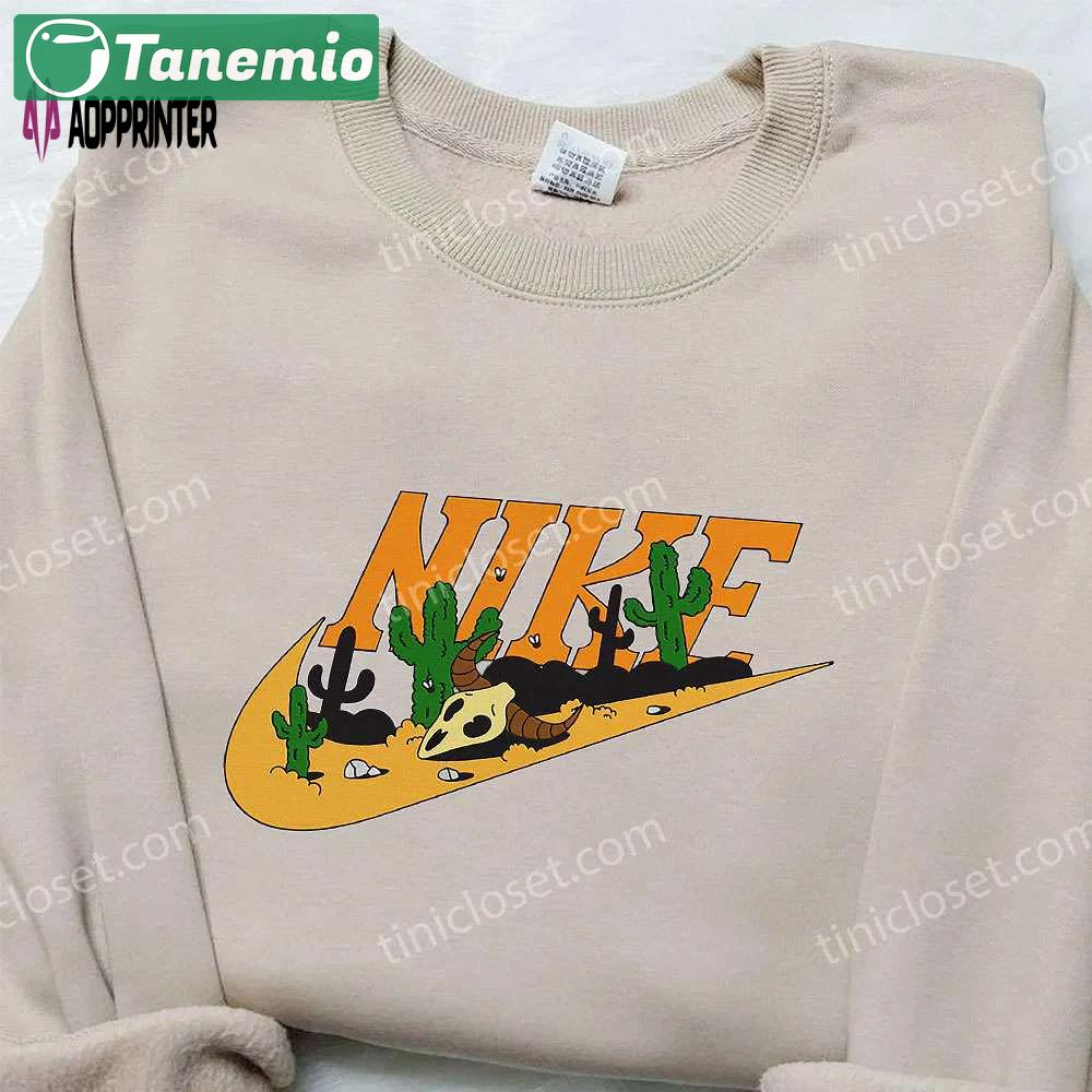 Desert x nike embroidered shirt: cartoon & custom designs for unique style Embroidered Shirt