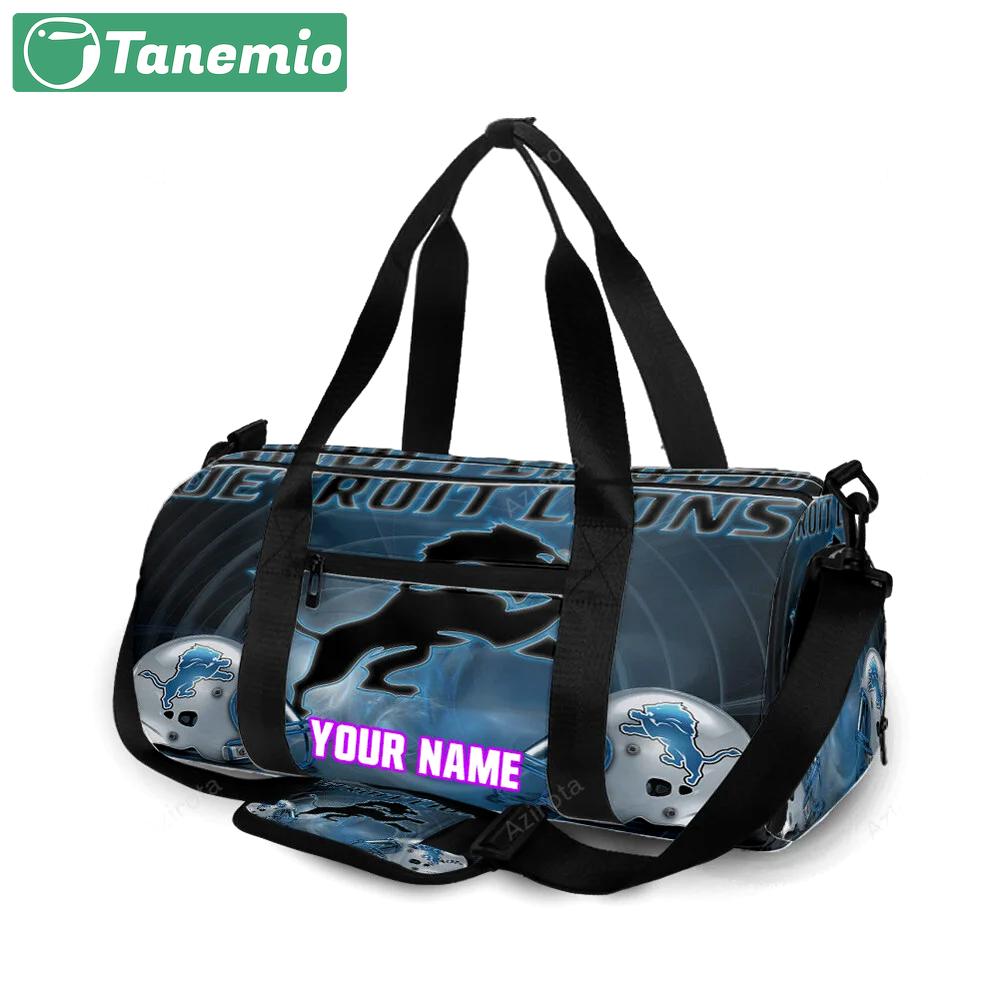 Detroit lions emblem helmet v6 personalized name travel bag gym bag 243 Travel Bag