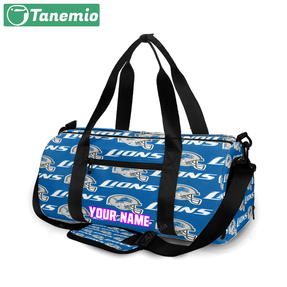Detroit lions emblem v10 personalized name travel bag gym bag 4 Travel Bag