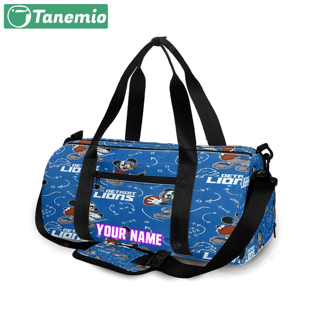 Detroit lions mickey seamless personalized name travel bag gym bag 1035 Travel Bag