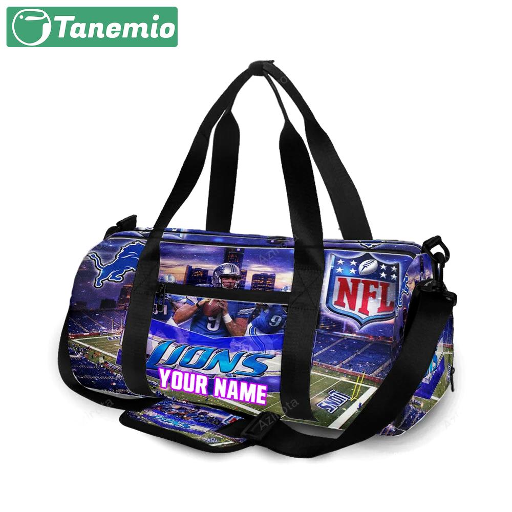 Detroit lions team v5 personalized name travel bag gym bag 1460 Travel Bag