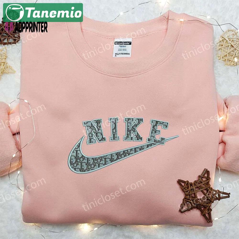 Dior x nike embroidered sweatshirt: trendy brand & nike inspired shirt Embroidered Shirt