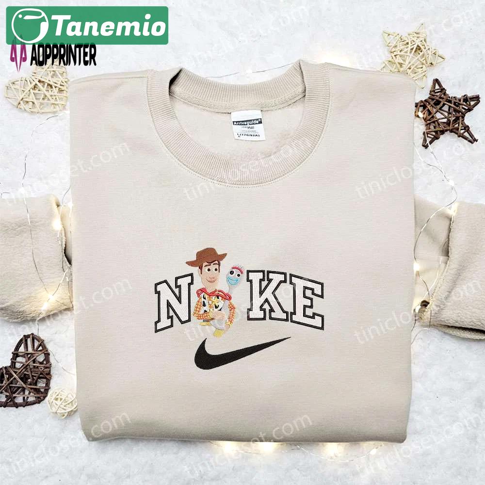 Disney characters embroidered sweatshirt: woody hourse x nike cartoon shirt – perfect family gift Embroidered Shirt