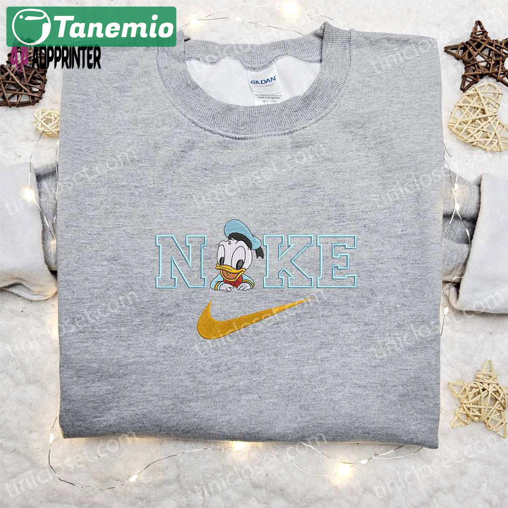 Disney-inspired baby donald duck x nike embroidered shirt: best custom birthday gift idea Embroidered Shirt