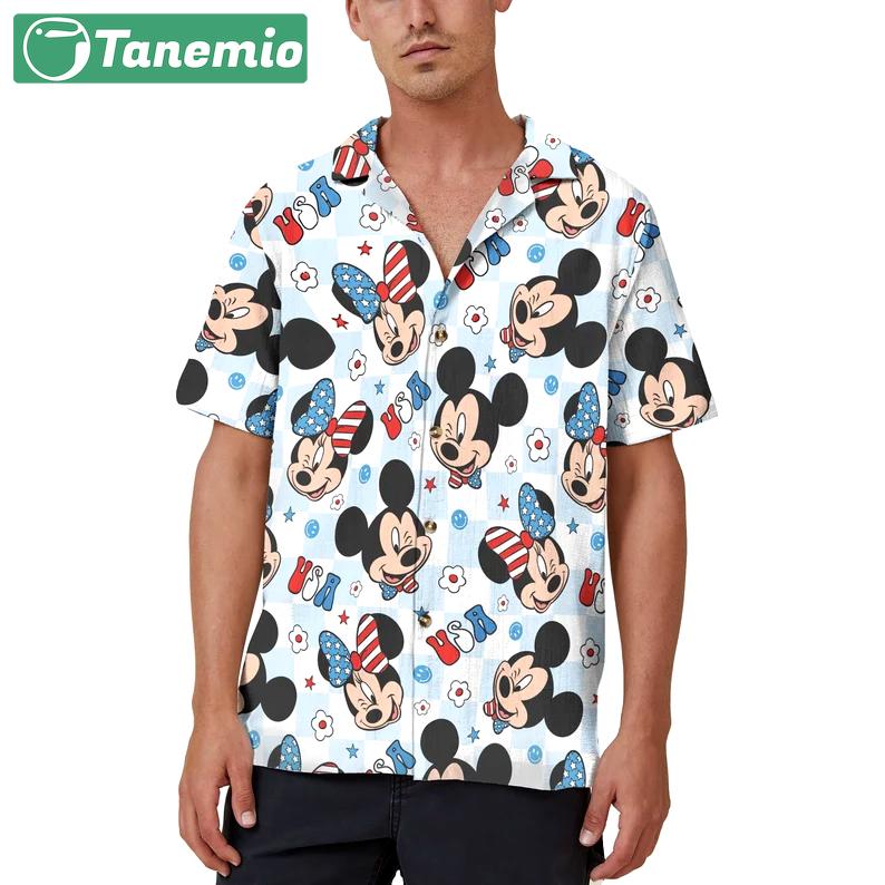 Disney mickey and minnie independence day hawaiian shirt Hawaii Shirt Shorts & Flip Flops