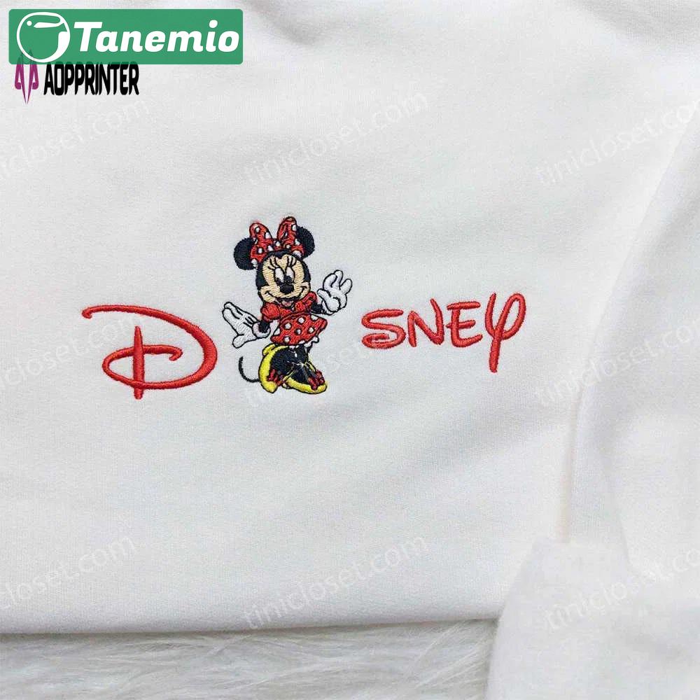 Disney minnie embroidered sweatshirt: stylish disney hoodie for family Embroidered Shirt