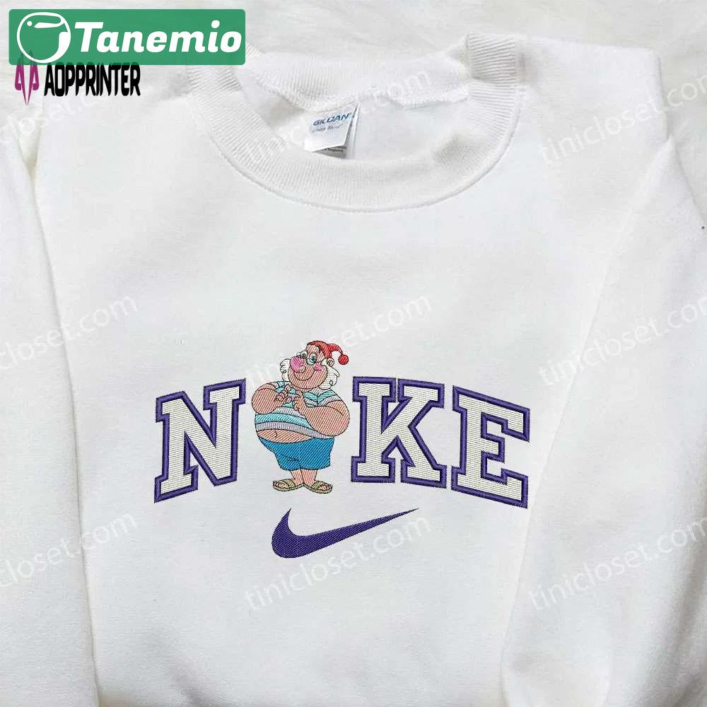 Disney nike x mr smee peter pan embroidered shirt – unique nike inspired disney shirt Embroidered Shirt