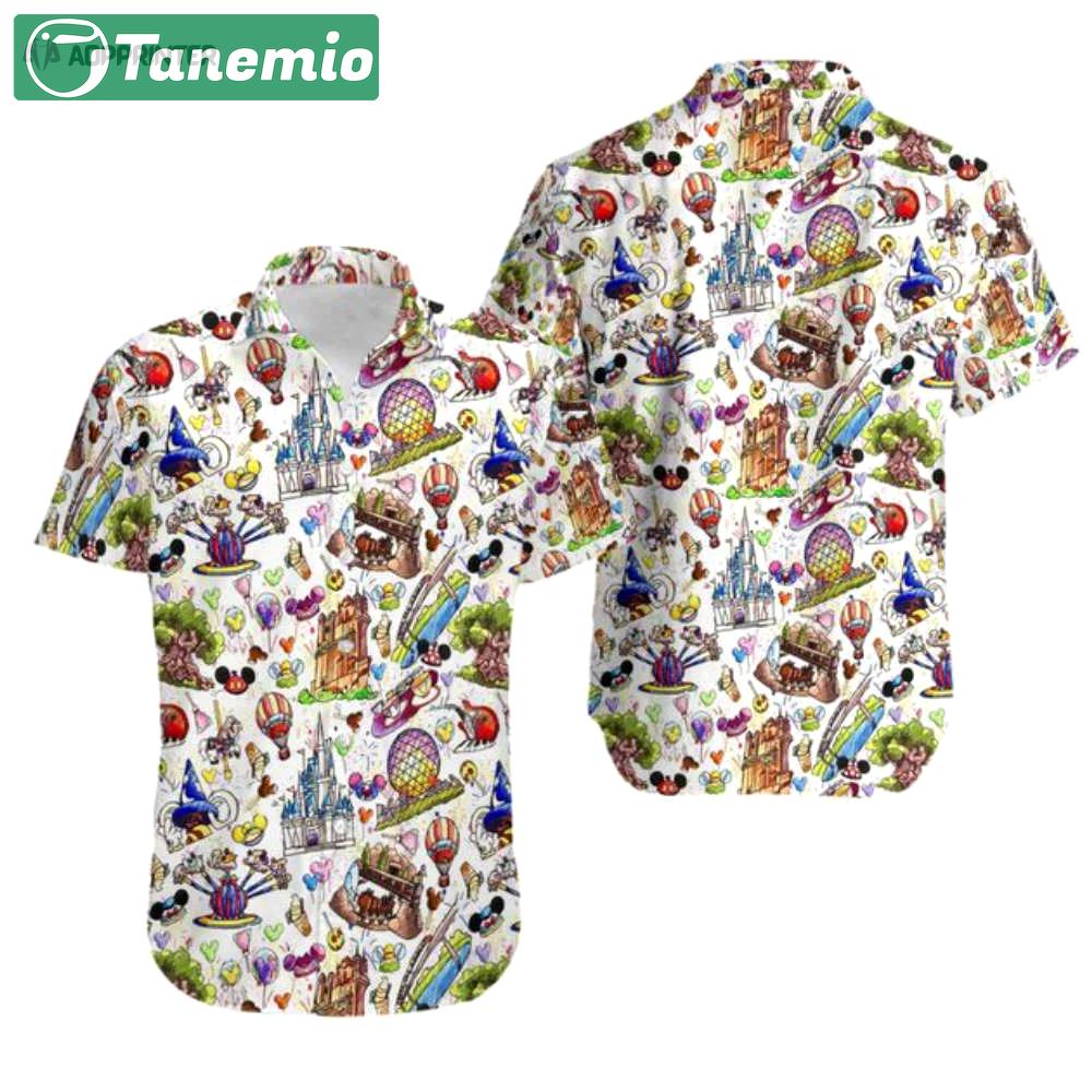 Disney parks food hawaiian shirt, summer 2023 unisex hawaiian trip shirts Hawaii Shirt