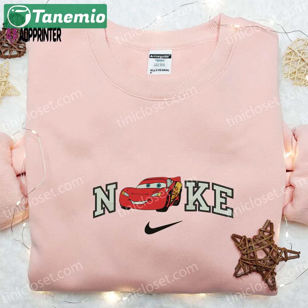 Disney pixar cars embroidered hoodie nike x lightning mcqueen sweatshirt & custom t-shirt Embroidered Shirt