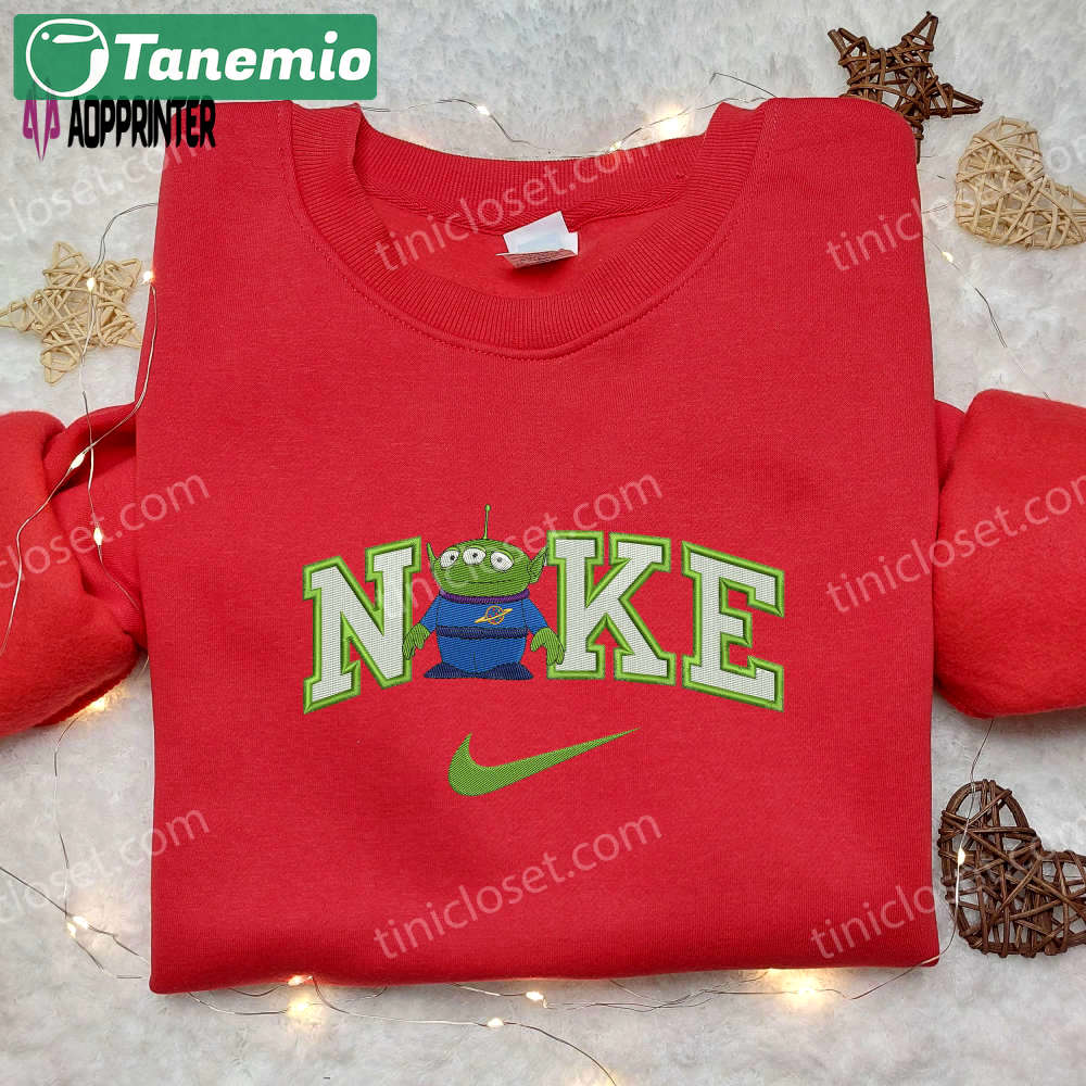 Disneyland toy story alien x nike embroidered shirt & hoodie – nike inspired family shirts Embroidered Shirt