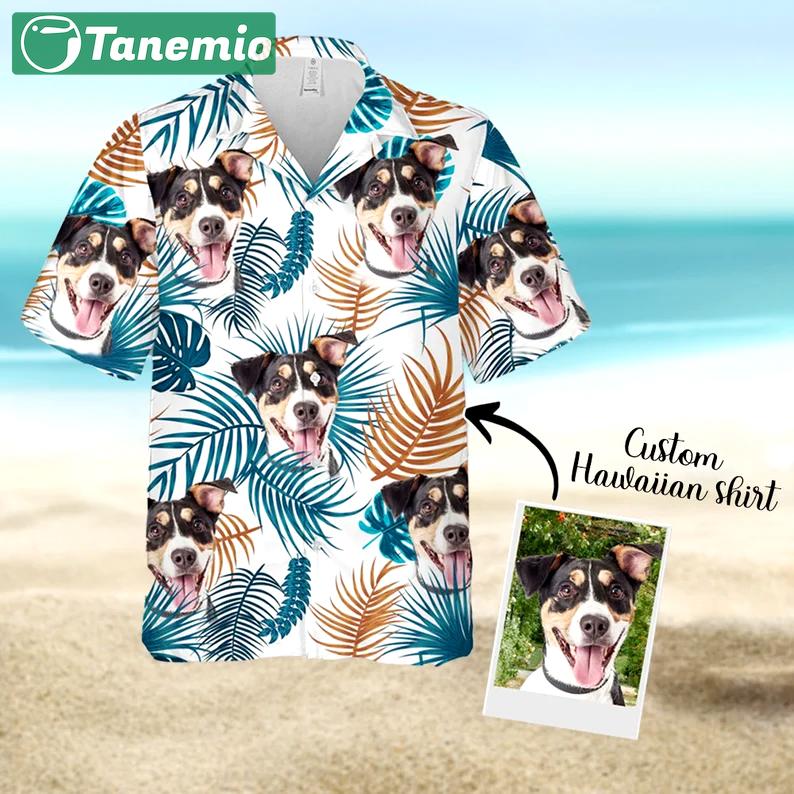 Dog face custom photo hawaiian shirt summer beach aloha Hawaii Shirt Shorts & Flip Flops