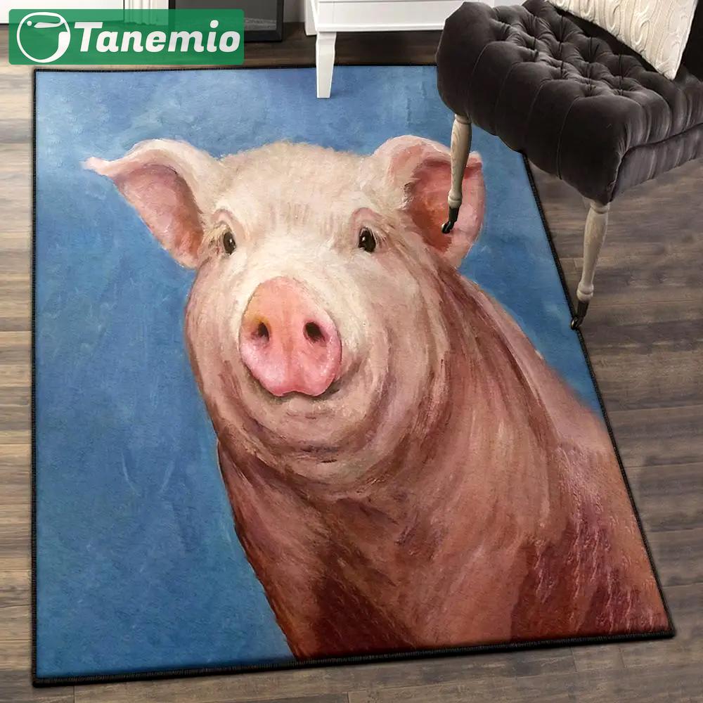 Domestic pig outdoor carpet, pig rug Rectangle Rug