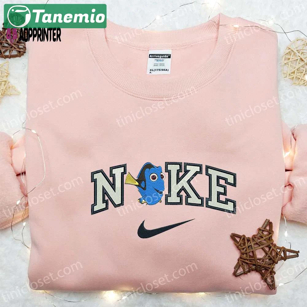 Dory x nike cartoon embroidered tshirt – finding nemo shirt nike inspired design Embroidered Shirt