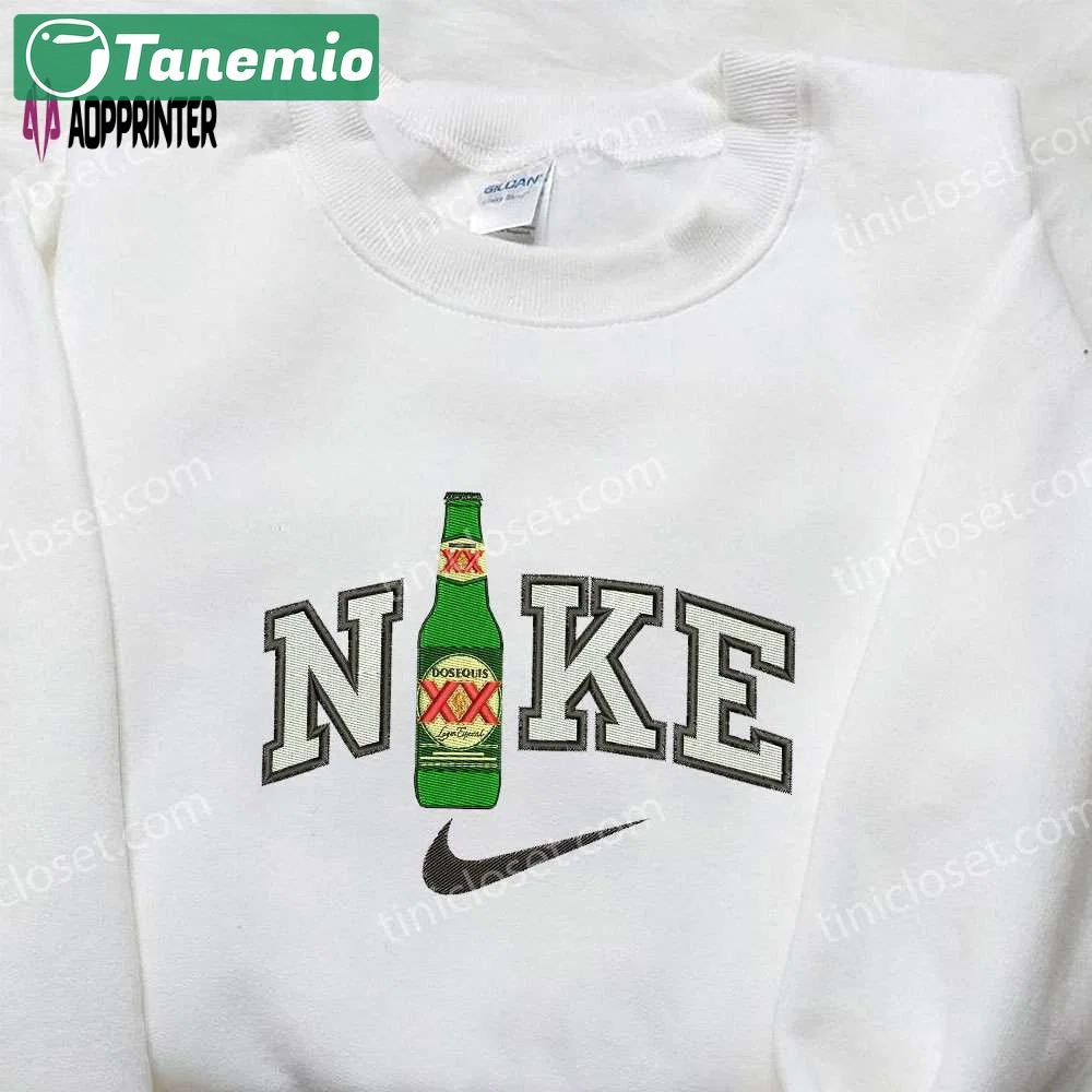 Dos equis bottle x nike embroidered shirt: perfect gift for husband custom nike shirt Embroidered Shirt