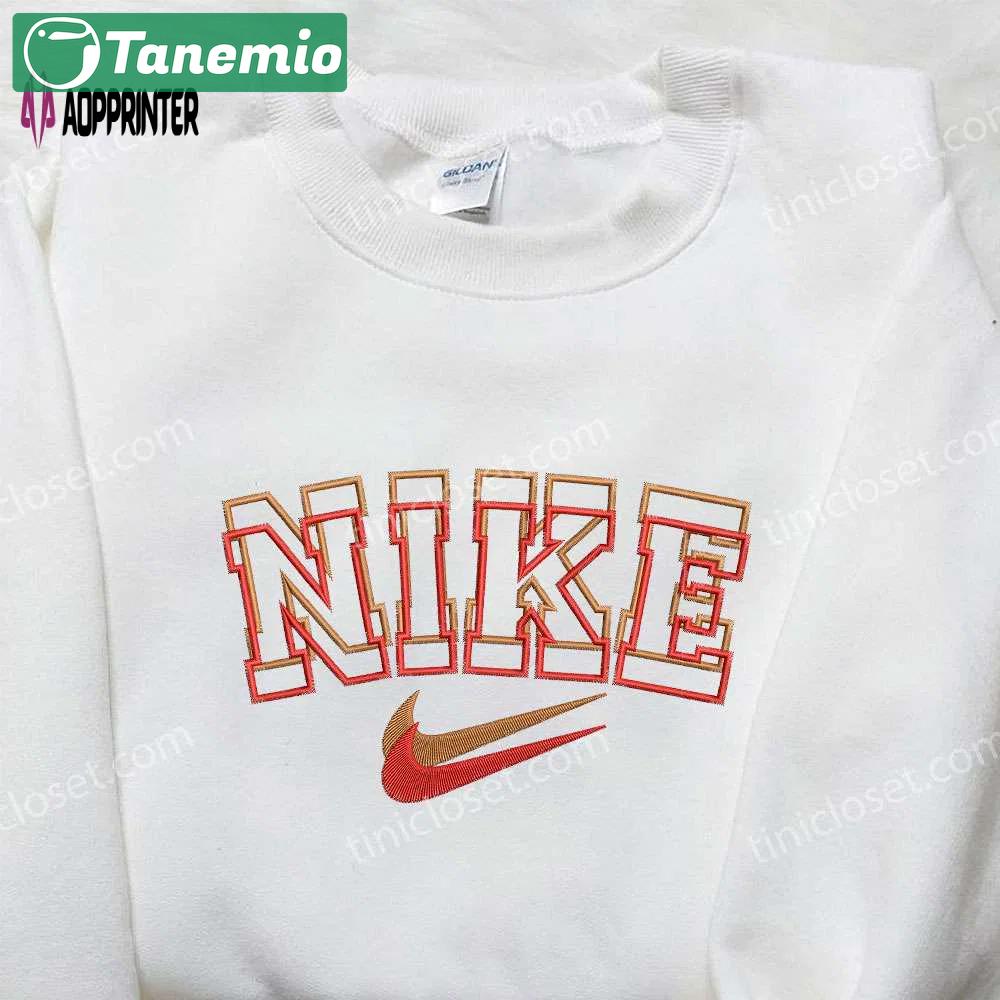 Double outline x nike embroidered shirt: perfect gift for husband customized and stylish Embroidered Shirt