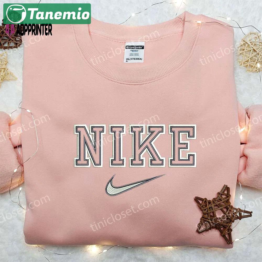 Double outline x nike embroidered shirt – perfect gift for son custom design Embroidered Shirt