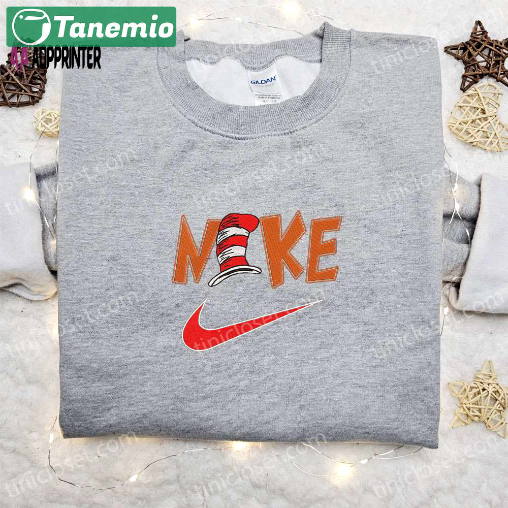 Dr seuss x nike embroidered shirt: unique christmas gift with nike inspiration Embroidered Shirt