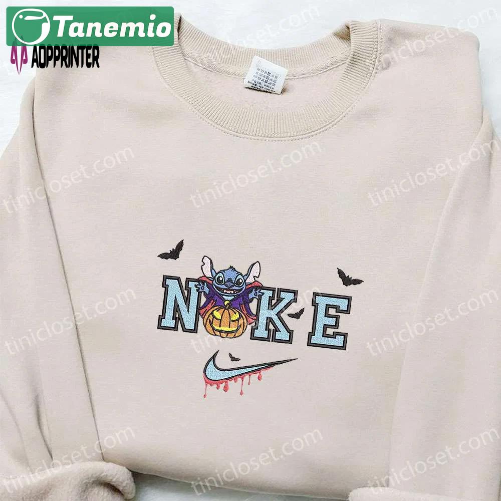 Dracula pumpkin x nike embroidered sweatshirt lilo and stitch disney shirt – the best halloween gift Embroidered Shirt