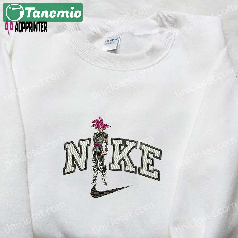 Dragon ball goku super saiyan rose x nike anime embroidered tshirt – nike inspired shirt Embroidered Shirt