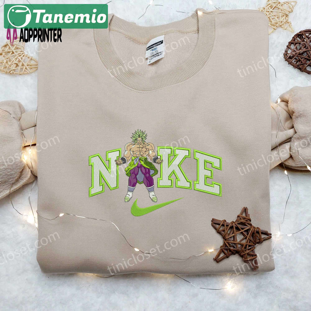 Dragon ball z broly x nike embroidered shirt – custom and unique nike design Embroidered Shirt