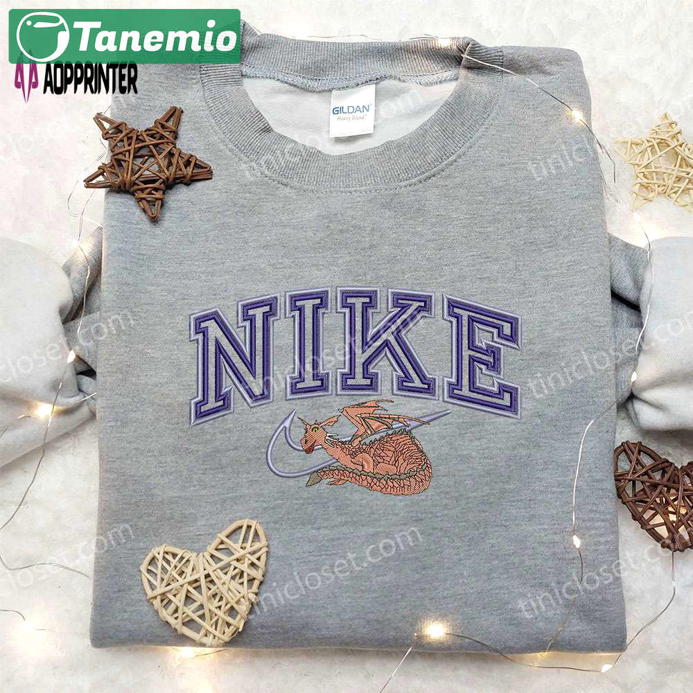 Dragon x nike & shrek embroidered shirts custom unique nike apparel Embroidered Shirt