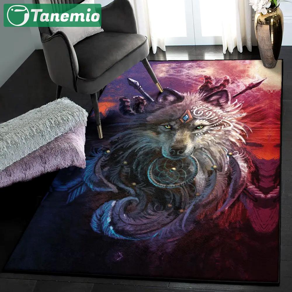 Dreamcatcher indoor outdoor carpet, wolf dreamcatcher gs rug Rectangle Rug
