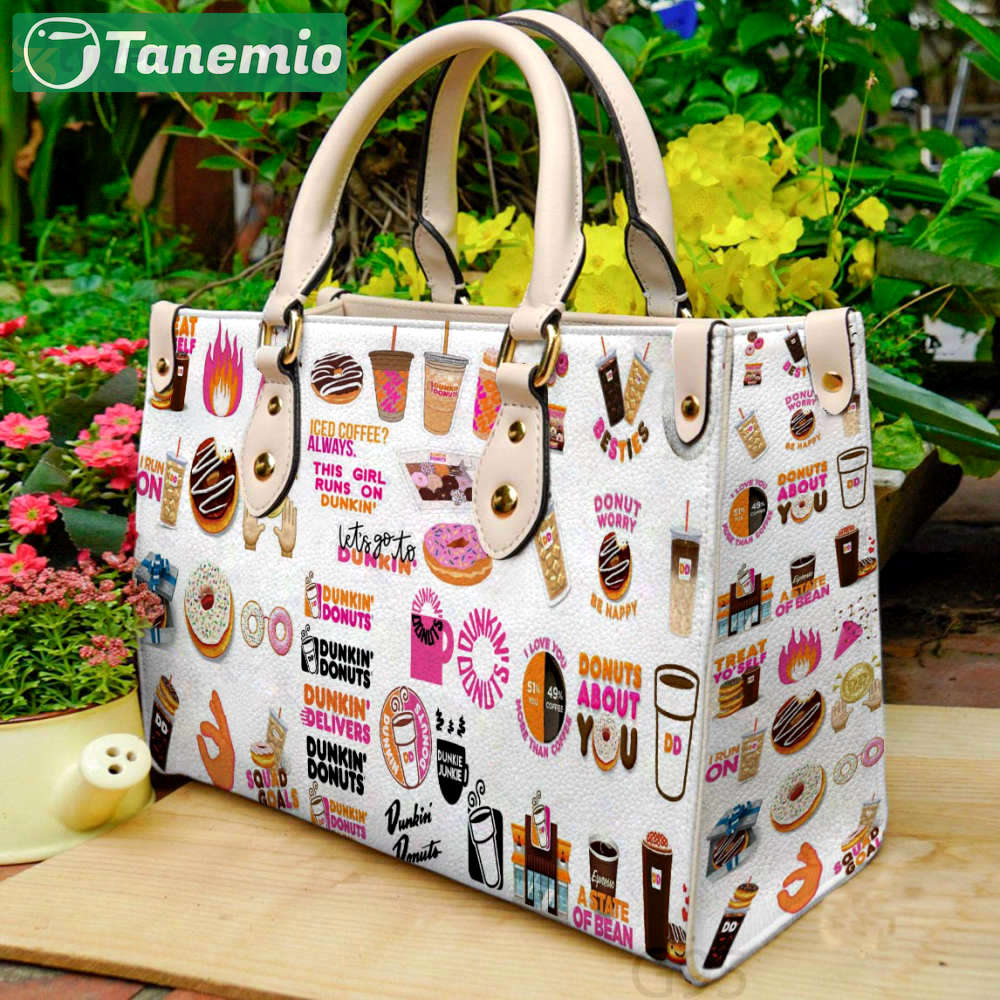 Dunkin donuts 3 leather handbag gift for women 4688 Women Leather Hand Bag