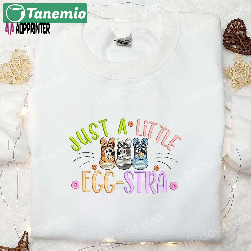 Easter bluey characters embroidered shirt & cartoon hoodie – perfect thanksgiving day gift idea Embroidered Shirt