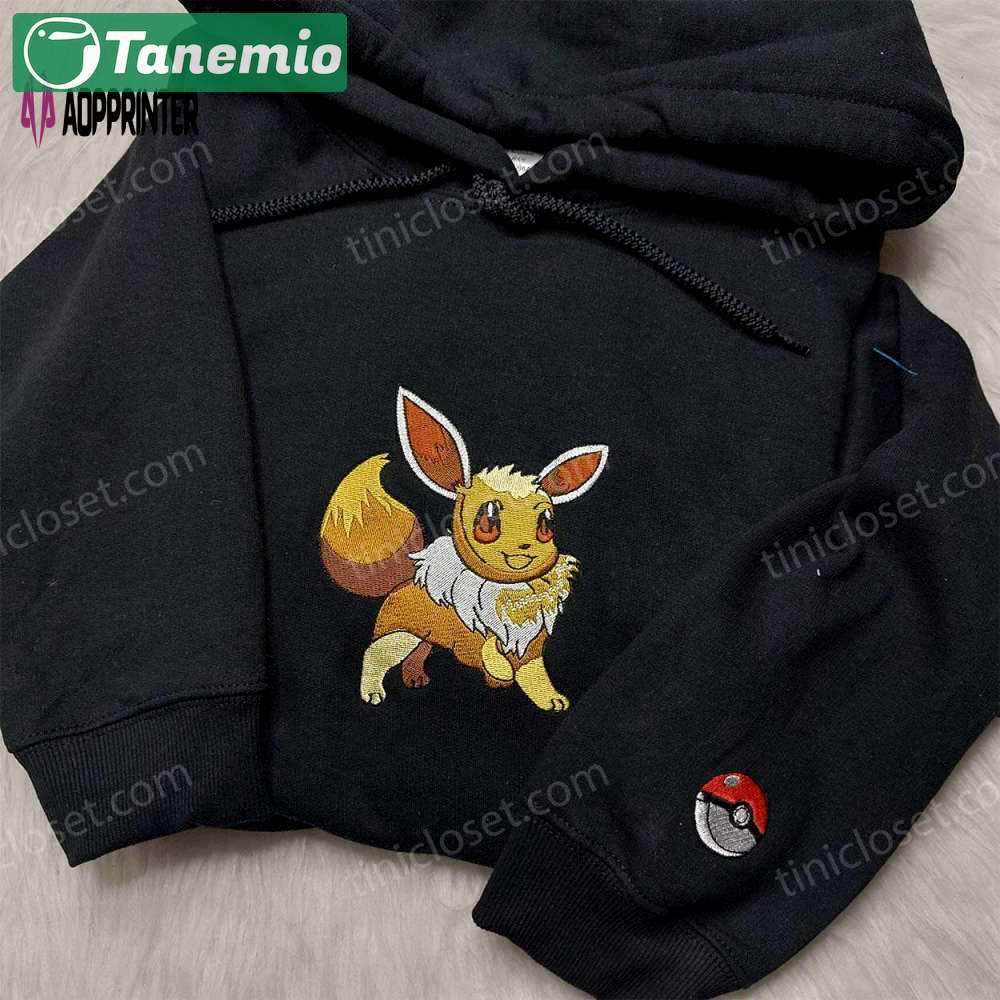 Eevee pokemon embroidered shirt – best anime fan gift for pokemon lovers Embroidered Shirt