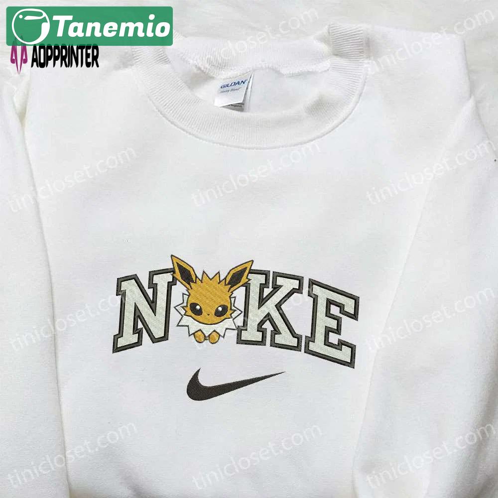 Eevee x nike anime embroidered tshirt: pokemon & nike inspired shirt Embroidered Shirt