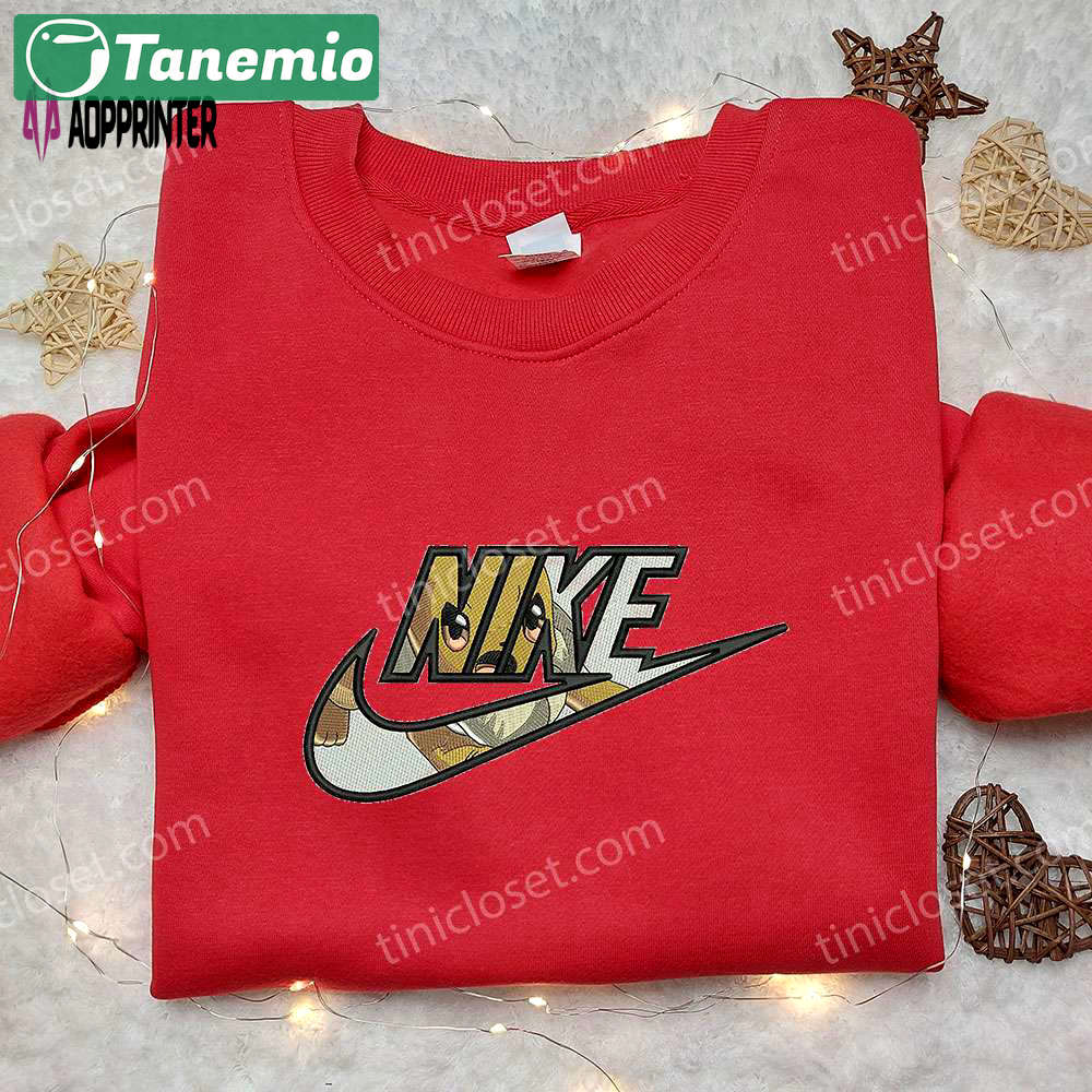 Eevee x nike embroidered sweatshirt: pokemon-inspired stylish nike shirt Embroidered Shirt