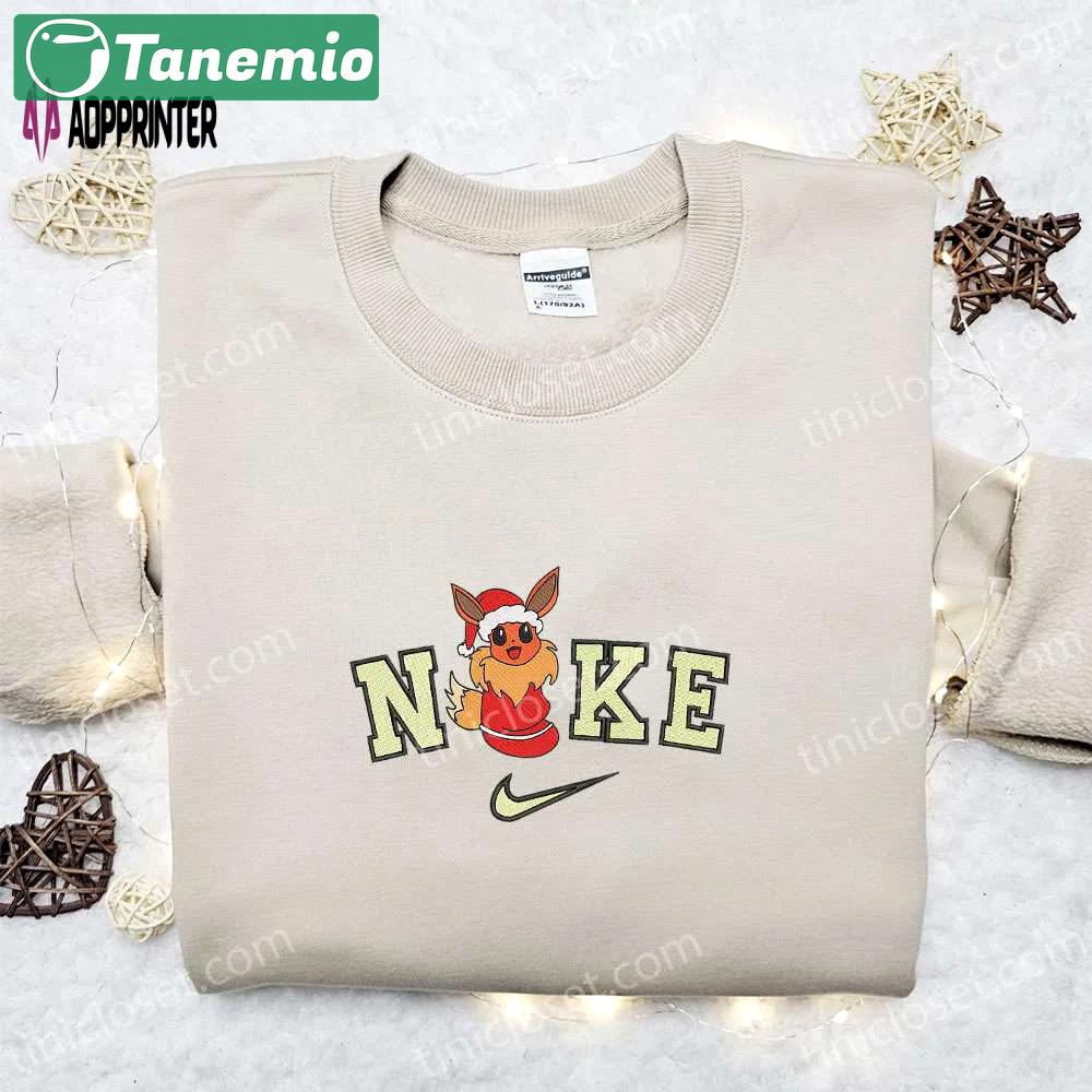Eevee xmas hat x nike embroidered sweatshirt & shirt: perfect christmas gift ideas Embroidered Shirt
