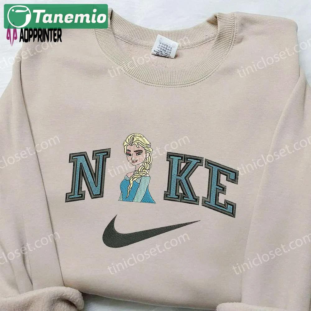 Elsa x nike embroidered shirt – frozen & custom nike design Embroidered Shirt