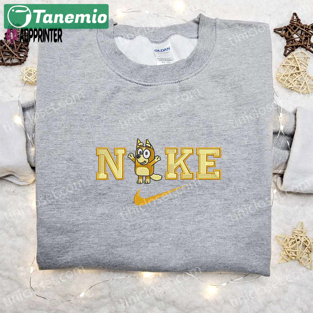 Embroidered bingo x nike cartoon hoodie & bluey shirt – nike inspired fashion Embroidered Shirt