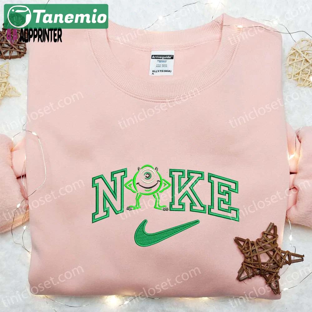 Embroidered mike wazowski x nike hoodie & shirt – best cartoon inspired birthday gift Embroidered Shirt